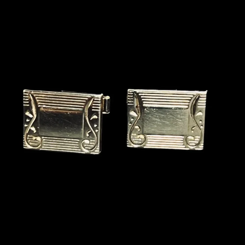 Vintage 2 Pair Of Gold Tone Cufflinks (4896)